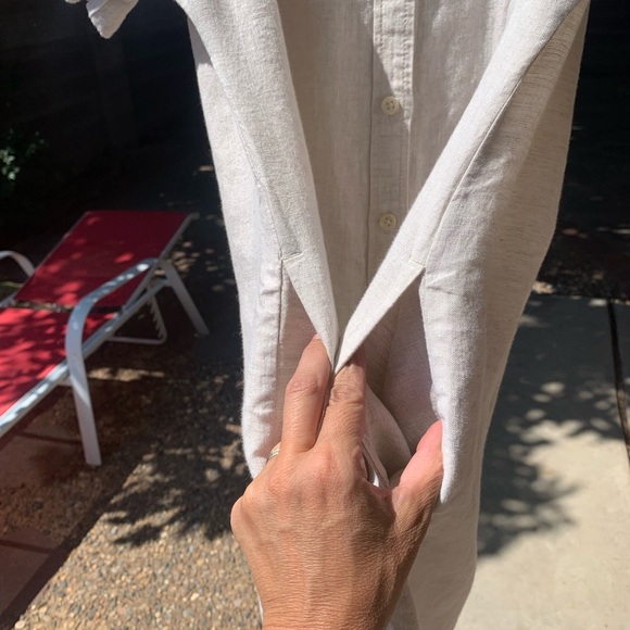 Baird McNutt Irish Linen for J. Crew cream shirt dress size S - Picture 5 of 13